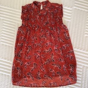ANTHROPOLOGIE - ORANGE LEOPARD TOP SLEEVELESS